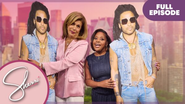 Hoda Kotb and Sherri with Lenny Kravitz cardboard cutout