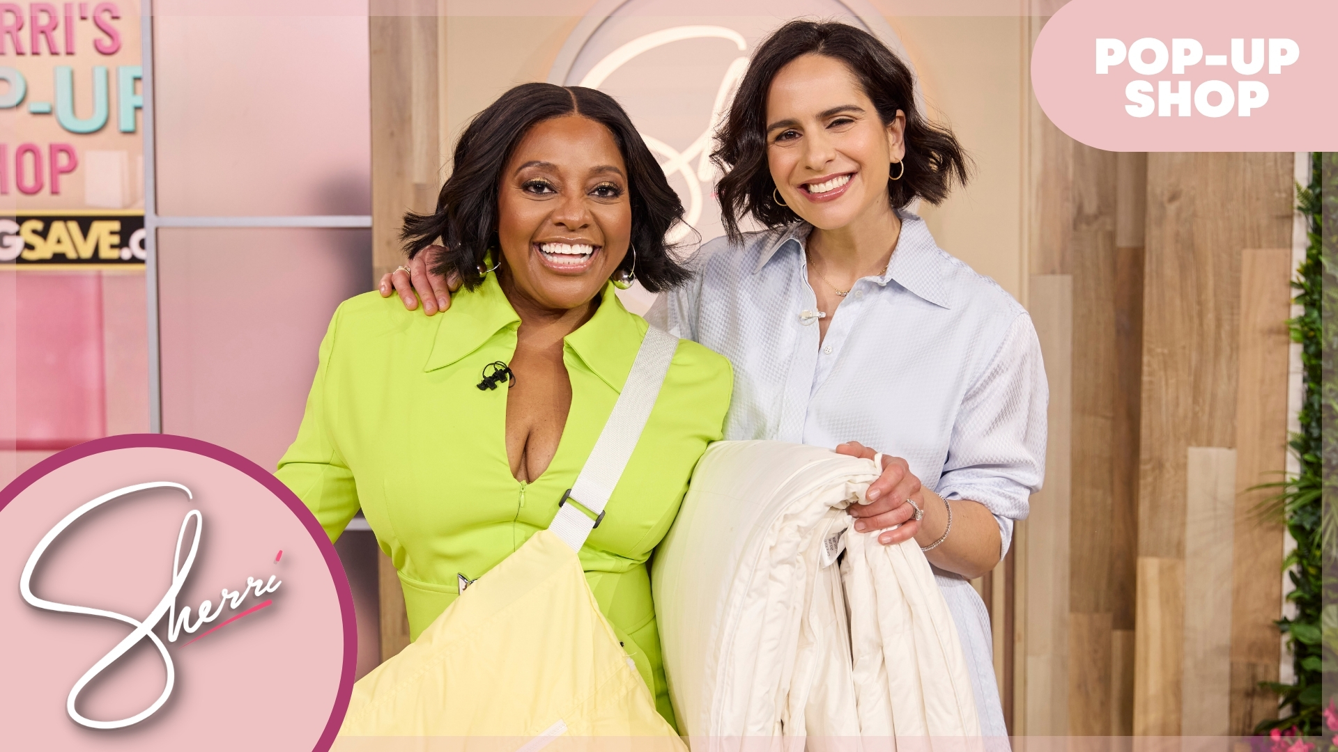 Sherri and expert posing with products and smiling