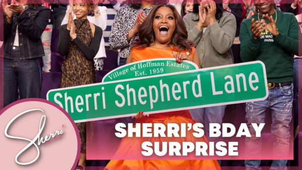 Sherri with street sign